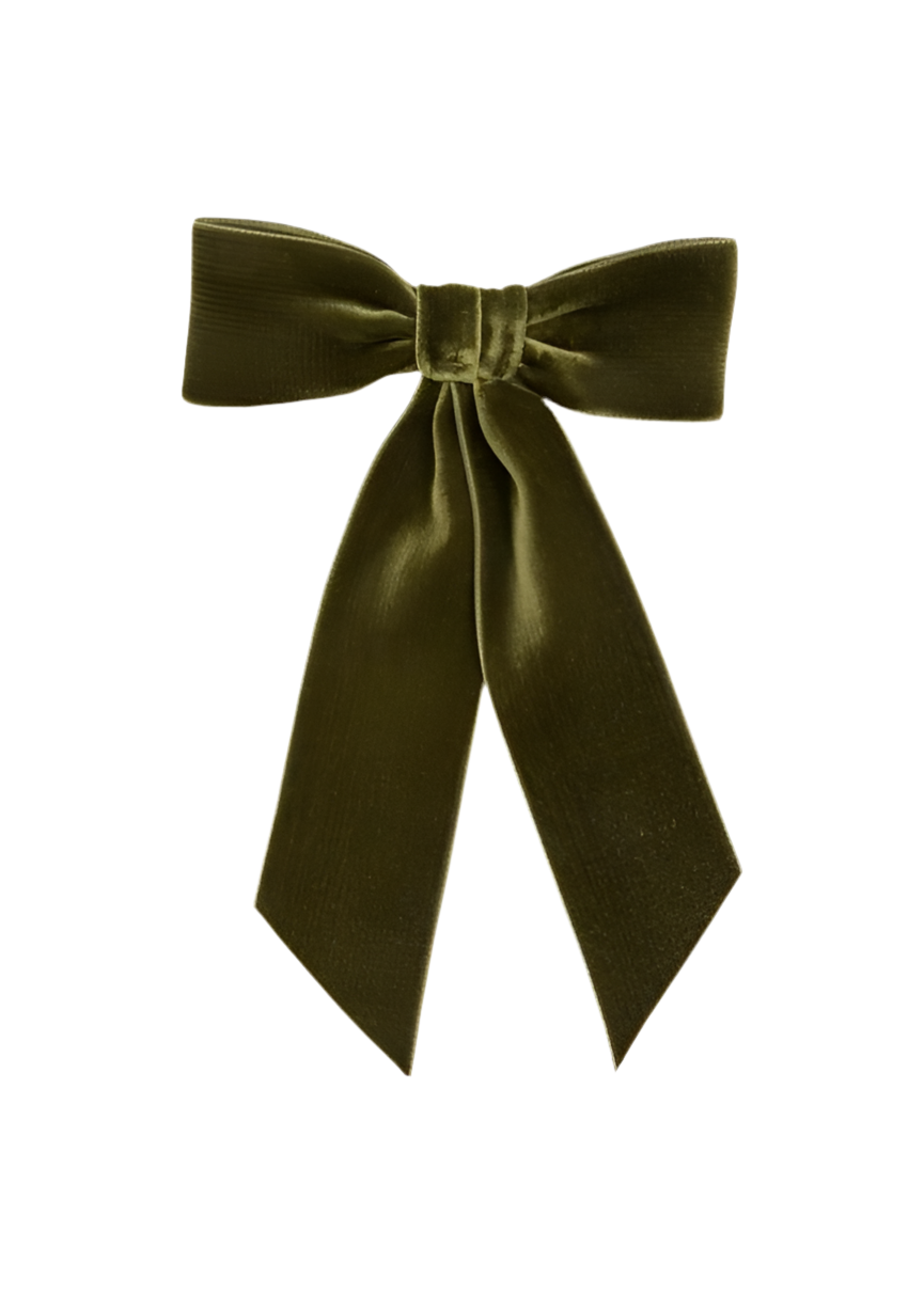 Tyche Wide Velvet Bow Barrette