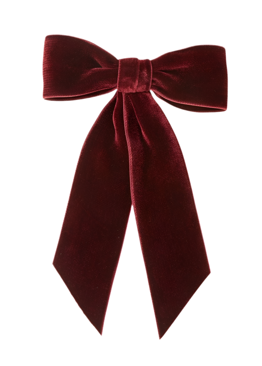 Tyche Wide Velvet Bow Barrette