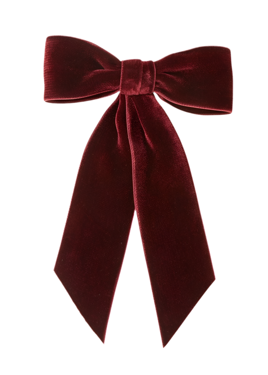 Tyche Wide Velvet Bow Barrette