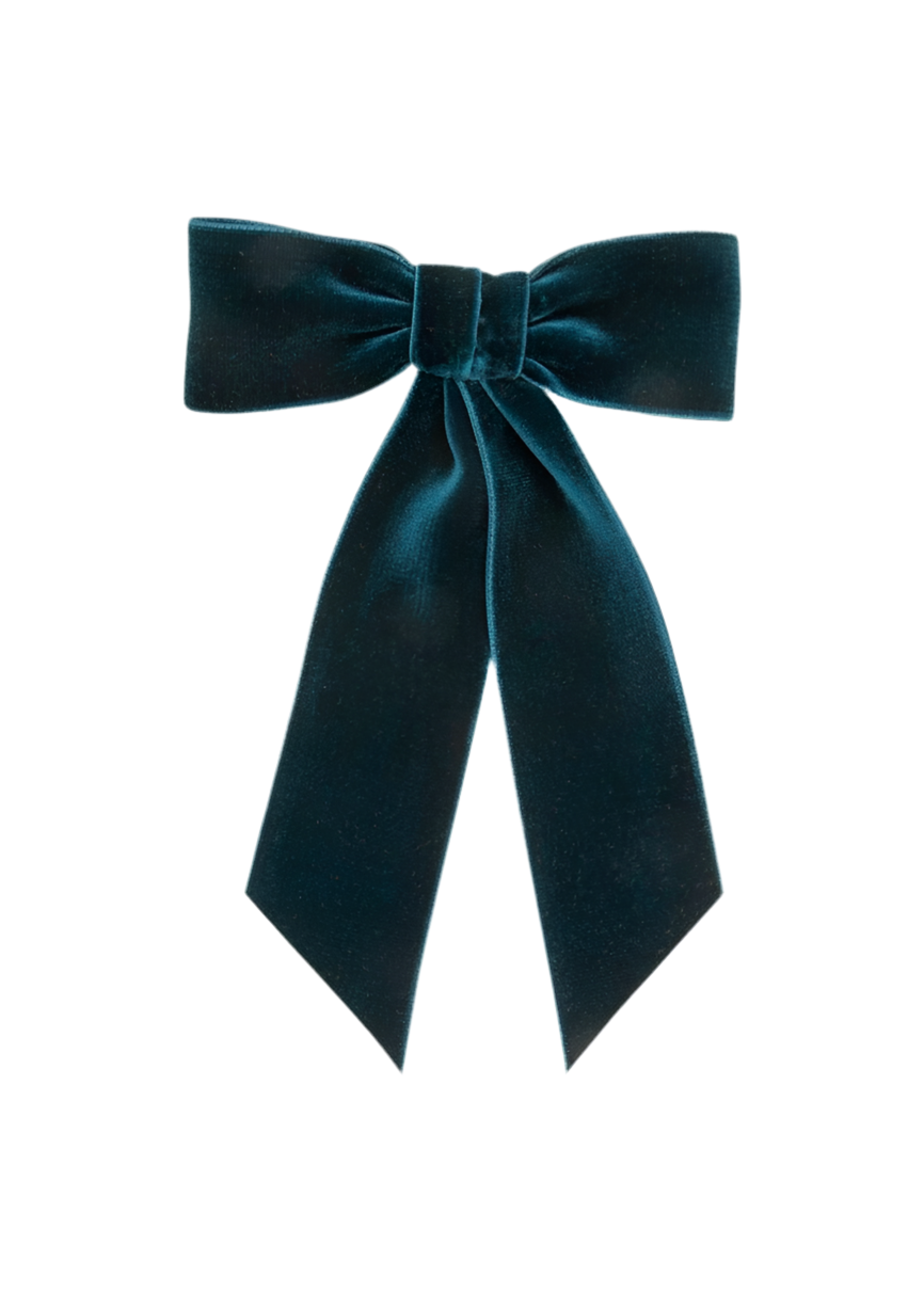 Tyche Wide Velvet Bow Barrette